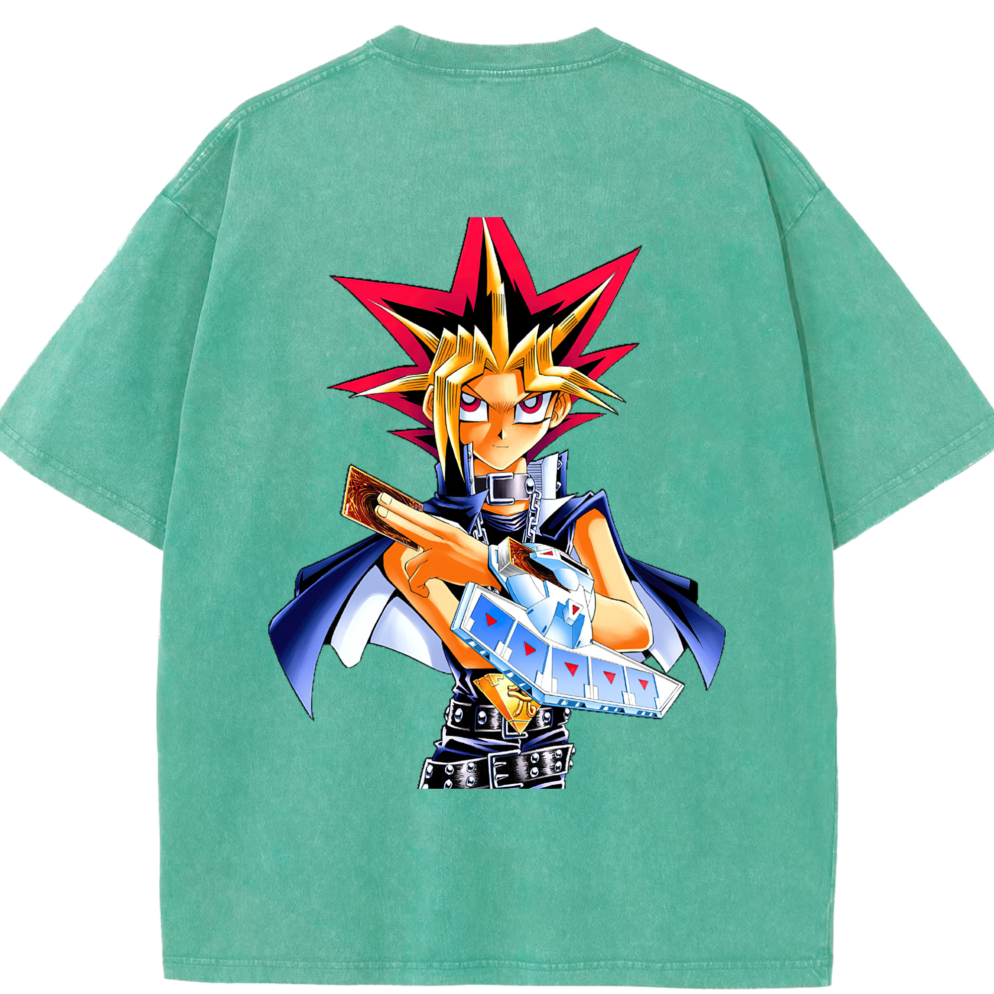 （画像用） 遊☆戯☆王 Yu-Gi-Oh! 綿100% ヴィンテージ風 半袖Tシャツ（背面プリント）